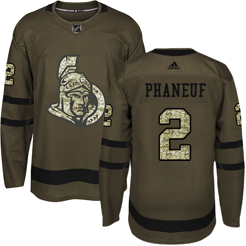 Adidas Senators #2 Dion Phaneuf Green Salute to Service Stitched NHL Jersey - Click Image to Close
